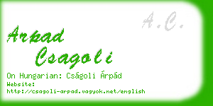 arpad csagoli business card